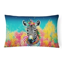 Carolines Treasures DAC4052PW1216 16 x 12 in. Unisex Hippie Animal Zebra Polyester Fabric Throw Pillow