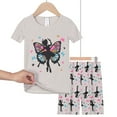 thumbnail image 4 of ATAIKU 3-9Y Little Girls Short Sleeve Top and Shorts Butterfly Pjs Snug Fit 2 Piece Pajama Set, 4 of 7