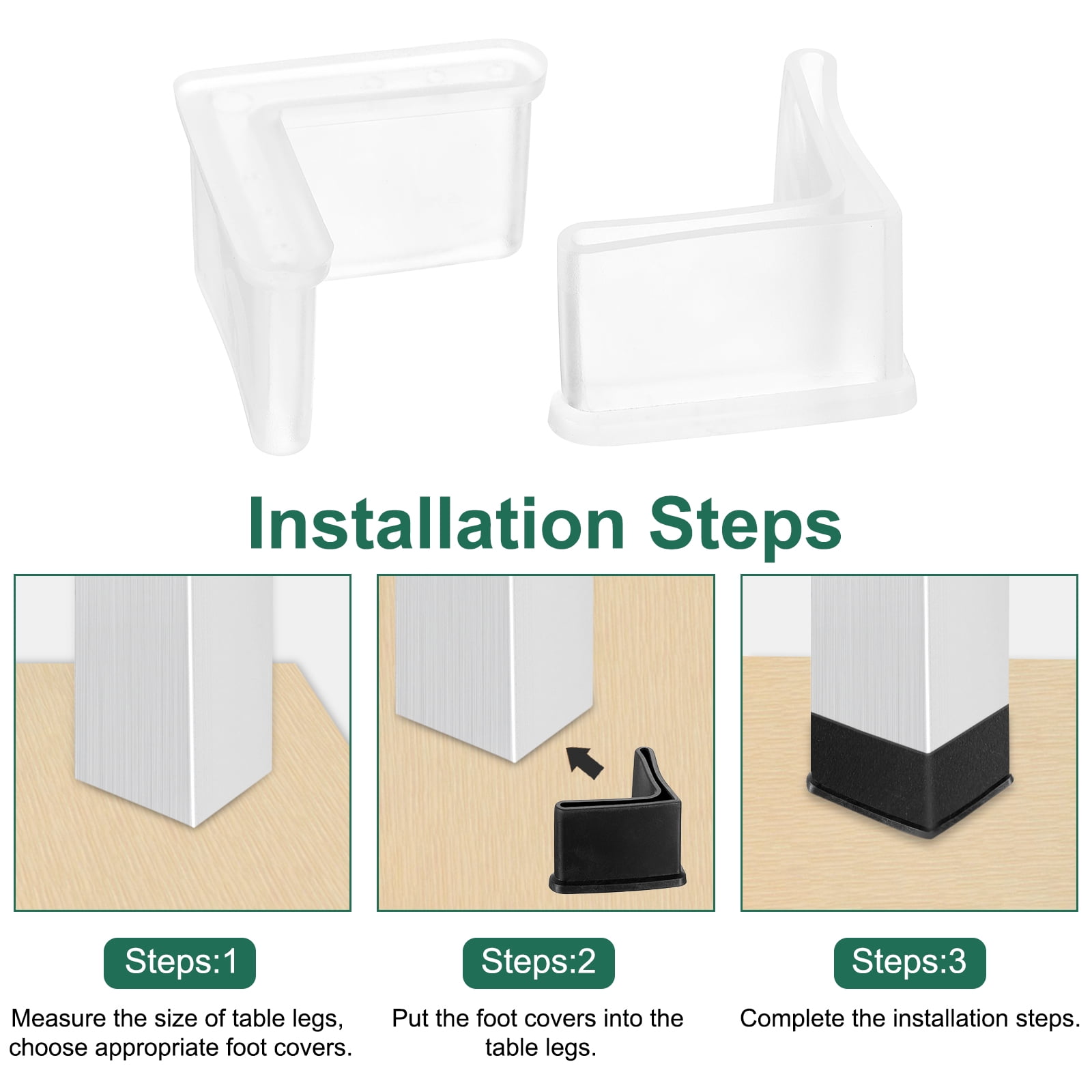 Unique Bargains L Shaped Furniture Angle Pads Floor Anti Slip Black 1.38" x 1.38"