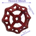 thumbnail image 2 of Qucyy 1PCS Poignée de Roue Ronde 8mm x 8mm en Fonte Rouge pour Robinet Extérieur Remplacement Rouge, 2 of 4