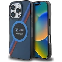 BMW Motosport IML Circle Case with MagSafe for iPhone 16 Pro 6.3" Blue - BMHMP16L23HTPUV