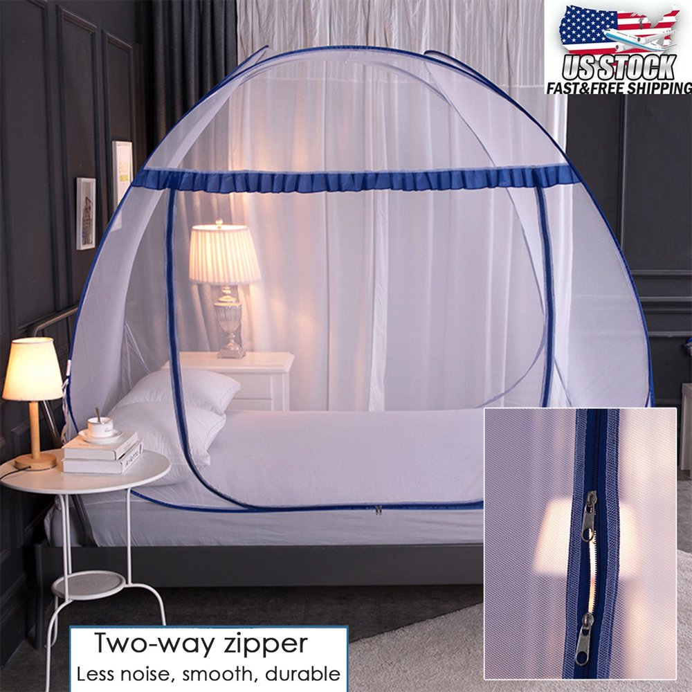 Folding Mosquito Net Zipper Single Door Netting Tent Mongolian Yurt Lace Cover