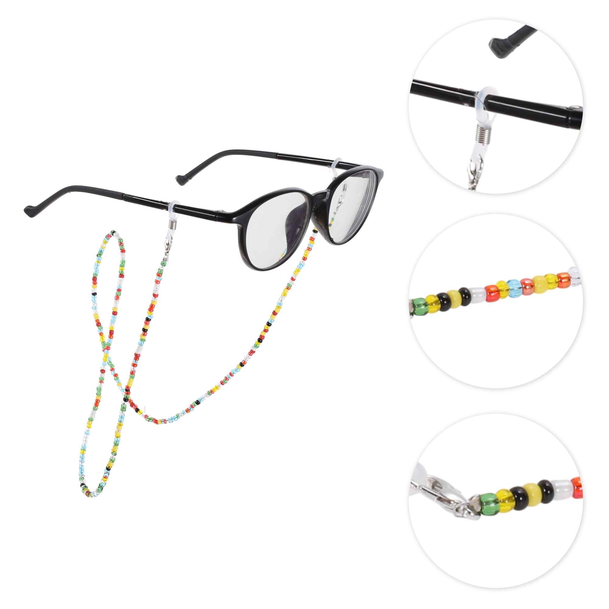 Unique Bargains Beaded Pattern Eyeglass Chain 1 Pc Yellow