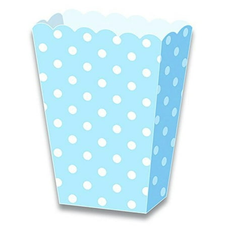 LolliZ Popcorn Paper Box Blue; Polka Dots. 12- Pieces Pack