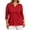 Red, variant on GERsome Plus Size 3/4 Sleeve T-Shirts for Women V-Neck Loose Fit Casual Trendy Blouses Red L