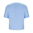thumbnail image 5 of Daznico Women's V-Neck Button Front Blouse, Dolman Sleeve Loose Fit Casual Summer Top,L, 5 of 5