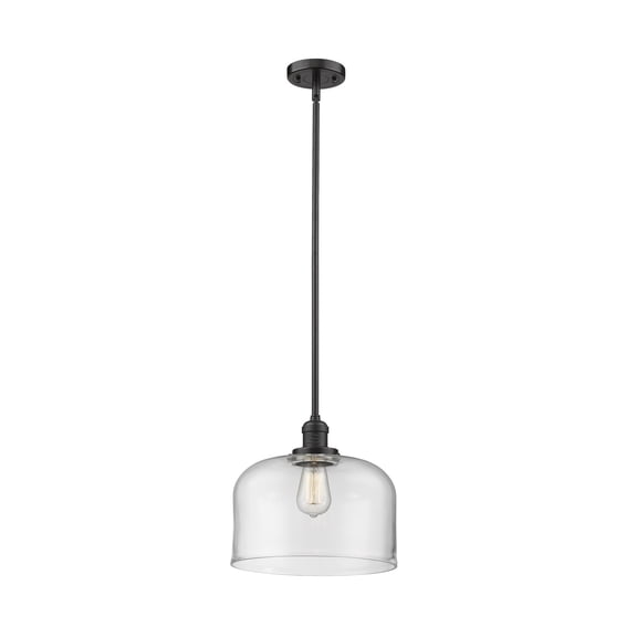 Innovations 201S-OB-G72-L-LED Transitional One Light Pendant from Franklin Restoration collection in Bronze / Dark finish,