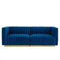 thumbnail image 5 of Modway Conjure Channel Tufted Performance Velvet Loveseat in Gold/Navy, 5 of 5