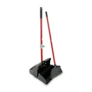 Libman lobby Broom Dustpan "Closed Lid" Red Steel Handle