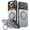 Gray, variant on ELEHOLD Shockproof Rugged Card Slot Sliding Camera Shield Hybrid Cell Phone Case Ring Stand Cover for iPhone 17 Pro Max,Black