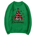 thumbnail image 3 of Chandails d'Hiver Grande Taille pour Femmes Chandail à Capuche Décontracté Imprimé de Noël Col Rond Manches Longues Vert TG, 3 of 4