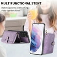 thumbnail image 6 of for Samsung Galaxy S21 Plus Wallet Case, Crossbody Phone Purse with Card Holder for Women, Zipper PU Leather Carrying Cover Gift with Shoulder Strap Kickstand Anti-drop for S21 Plus - Purple, 6 of 10
