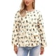 thumbnail image 1 of Chaqueta de forro polar INSPIRE CHIC para mujer, abrigo sin cuello de estampado floral vintage de manga larga, abrigo cálido de invierno, L Beige, 1 of 6