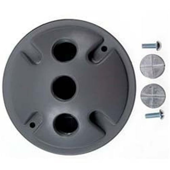 Hubbel Electric Raco 4in. Gray Triple Outlet Weatherproof Round Lampholder Covers