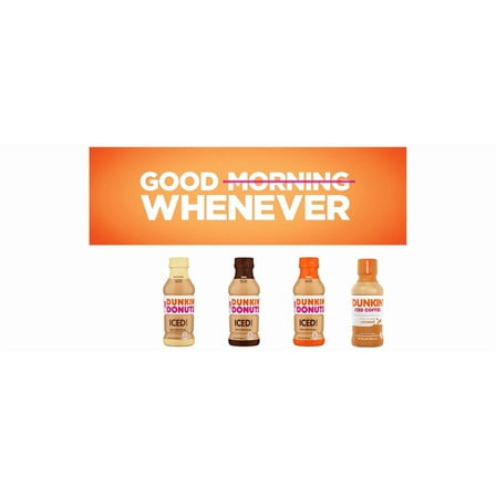 Dunkin Donuts Iced Coffee Variety Pack, 12 Bottles, Mocha, Original, French Vanilla and Caramel