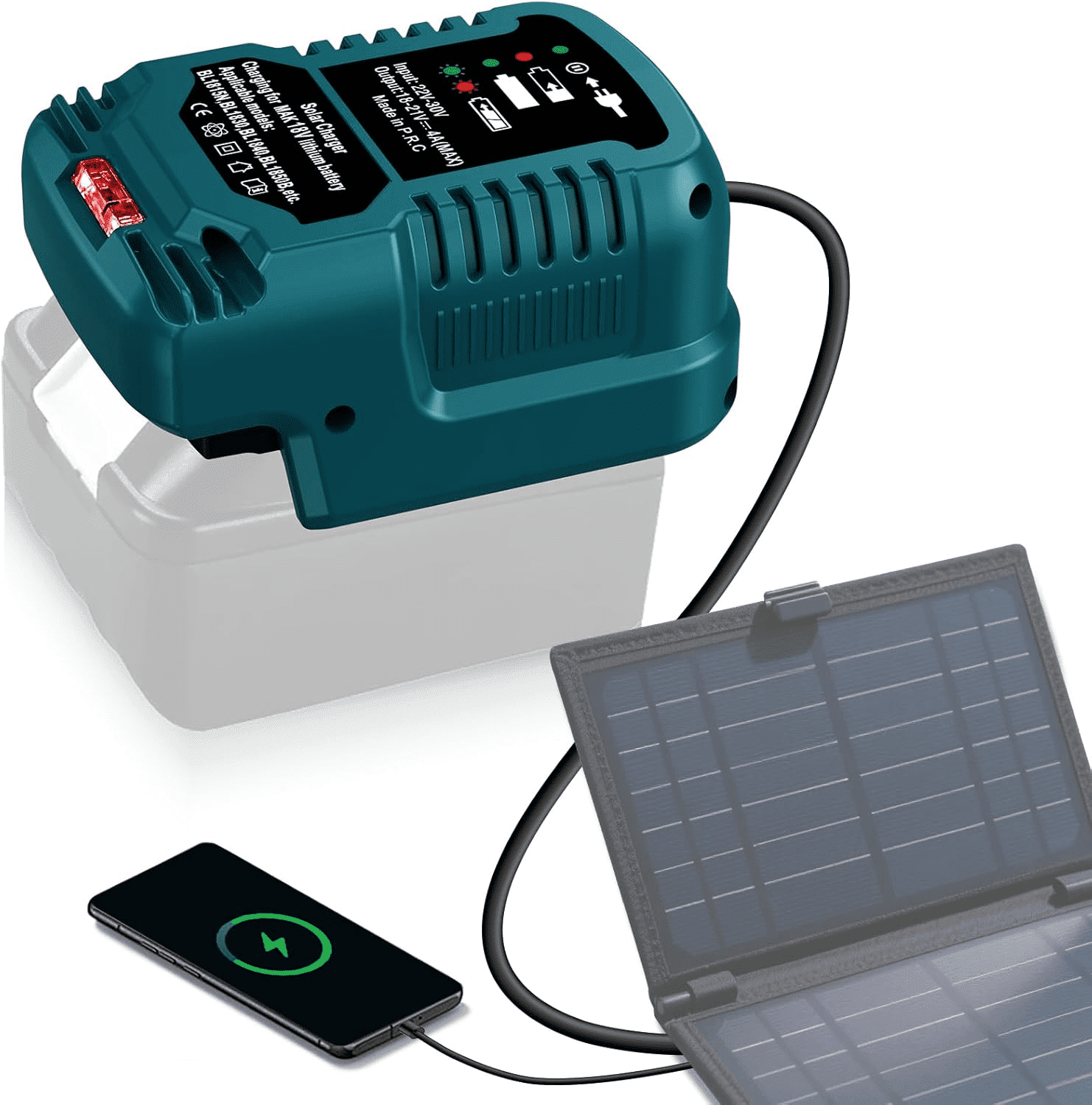 Solar Charger Adapter for Dewalt 20V/60V Battery,Portable,Outdoor Work,Camping