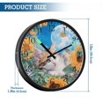 thumbnail image 3 of Voice Activated Clock with Glow Light 12 Inch Large Silent Wall Clock Battery Operated for Home Decor Playful Cat Lying Sunflowers, 3 of 8