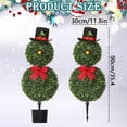 thumbnail image 3 of HomelyJoy Large Outdoor Snowman Topiary Tree, 35 Inch Christmas Porch Decor with Red Bow in Terracotta Pot, Festive Wicker Snowman for Front Door & Holiday Gifting, 3 of 6