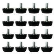 Uxcell Leveling Feet M8x0.51"x1.18" Adjustable Leveler Floor Protector for Home Restaurant Table Leg Black 16pcs