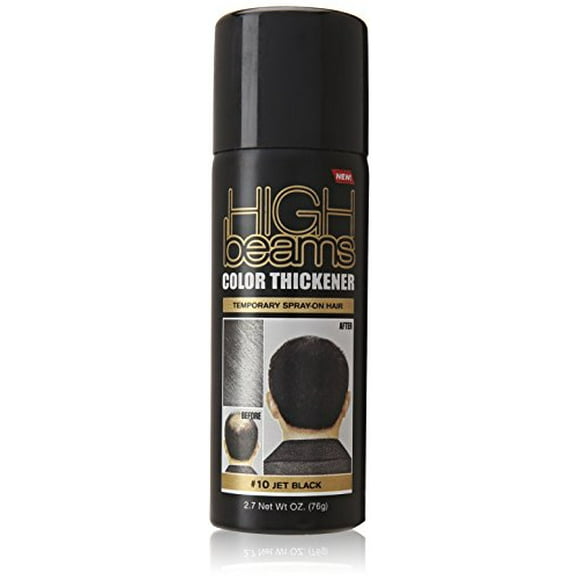 High Beams Color Thickener – Jet Black - 2.7 Oz - Salon Quality Quick-Fix Concealer Takes Grey Color Hair Away - Cover and Fill in Thinning and Bald Areas Instantly
