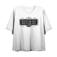 thumbnail image 2 of Beetlejuice Beetlejuice Black Sign Logo Women's White Crop Tee-Medium, 2 of 3