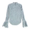 thumbnail image 2 of bar III Blusa de encaje para mujer, azul, XX-Small, 2 of 2