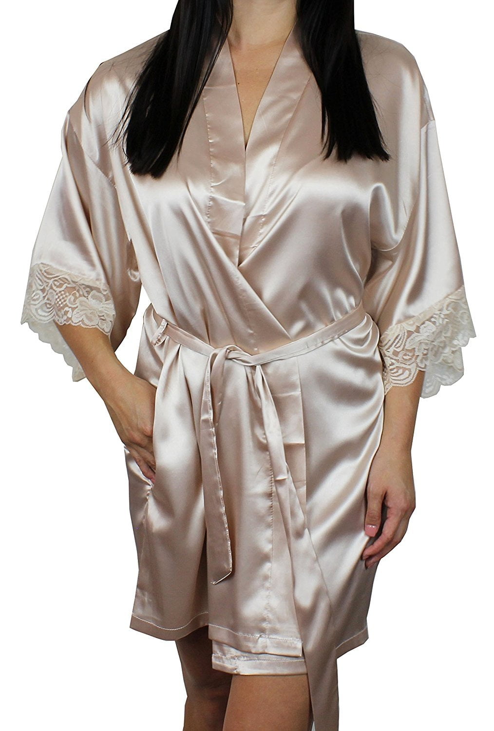 satin kimono gown