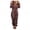 Coffee, variant on Azrian Womens Long Sleeve Hooded Jumpsuit Pajamas Casual Winter Warm Rompe Sleepwear