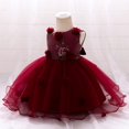 thumbnail image 4 of Gyratedream Infant Toddler Girls Birthday Gown Princess Dress Baby Flower Embroidery Lace Bubble Dress, 4 of 9