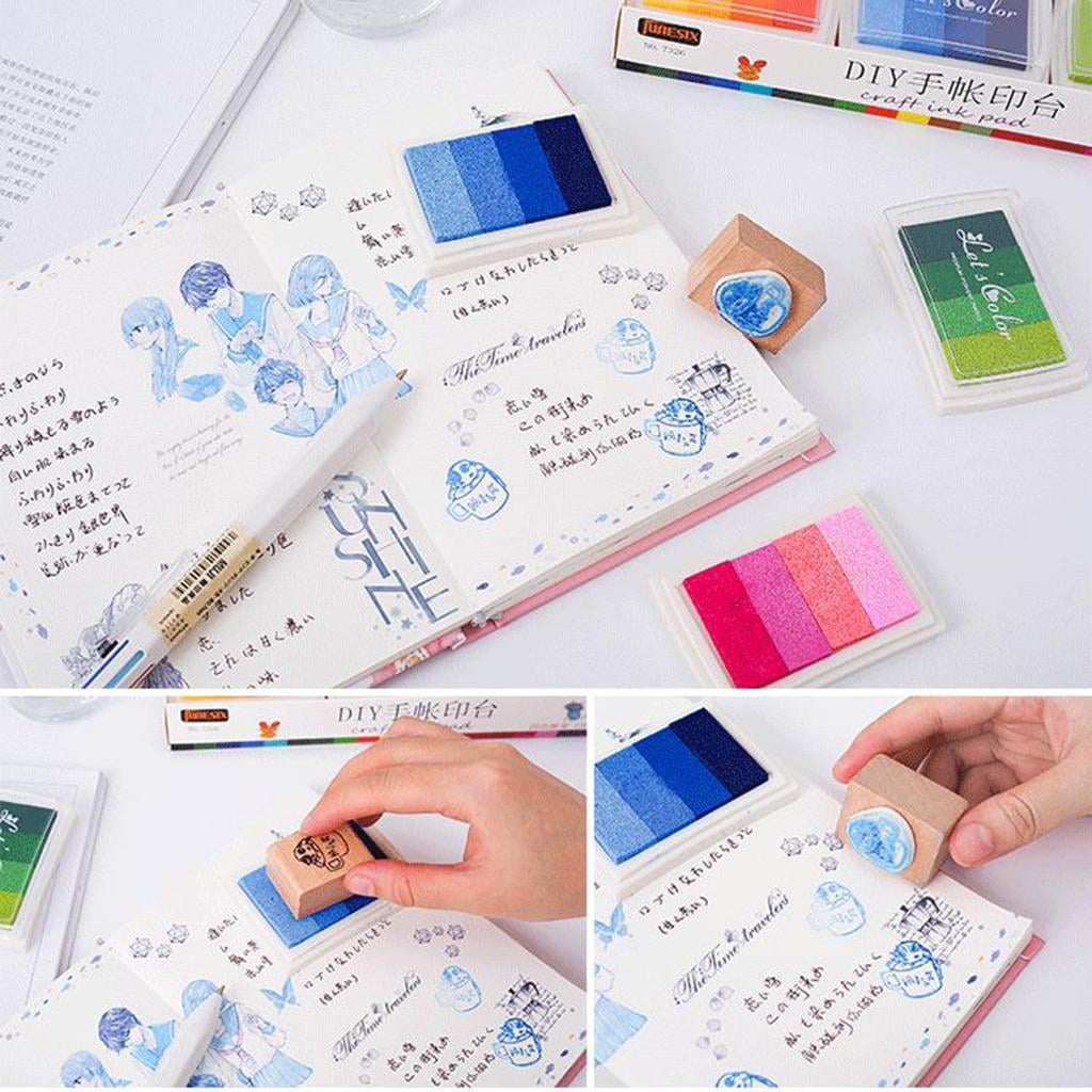 HOMYL 12 Pcs Washable Ink Pads, Finger Stamp Pads for Kids, Craft Ink Pad for Paper, Scrapbooking, Wood Fabric, Best Gift for Kids