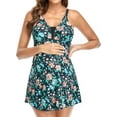 thumbnail image 3 of Robe de Maternité pour Femme, Tankini Long 2 Pcs et Short, Maillot de Bain Fluide avec Jupe, 3 of 6