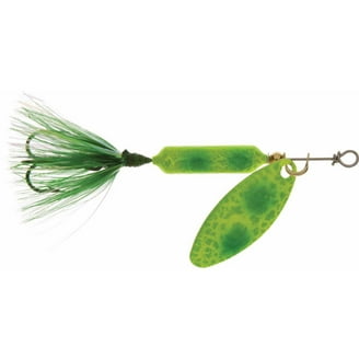 Leurre De Pêche Vintage Worden's Rooster Tail - 1/4 Oz - Vert Et Jaune - Spinning
