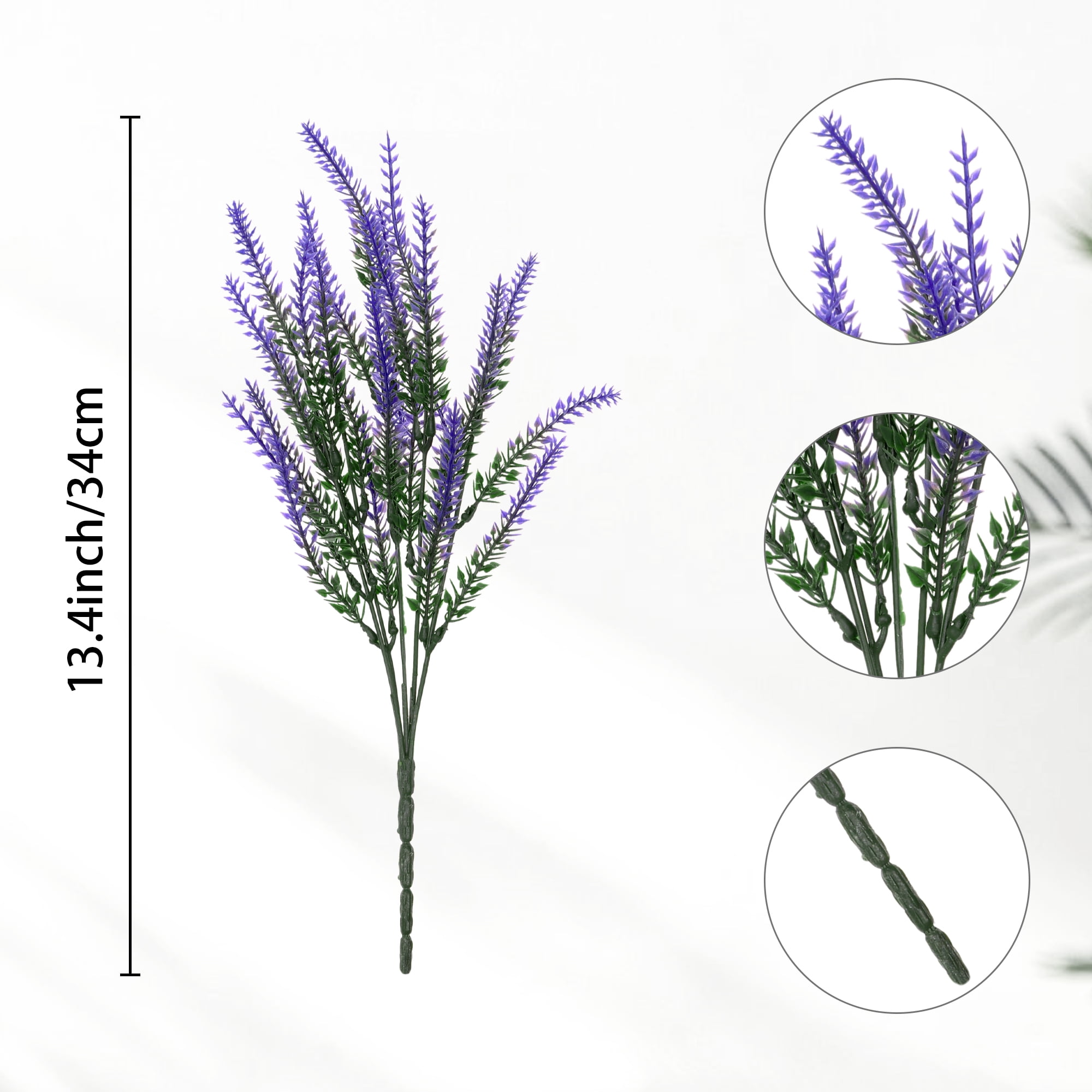 Unique Bargains 10 Bundles Lavender Fake Artificial Flowers Faux Plastic Plants Purple