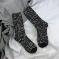thumbnail image 5 of Sigee Black Scientific for Contrast Design Soft Moisture-Wicking Socks Crew Casual Athletic Stretchy Loose Middle Tube Socks, 5 of 6