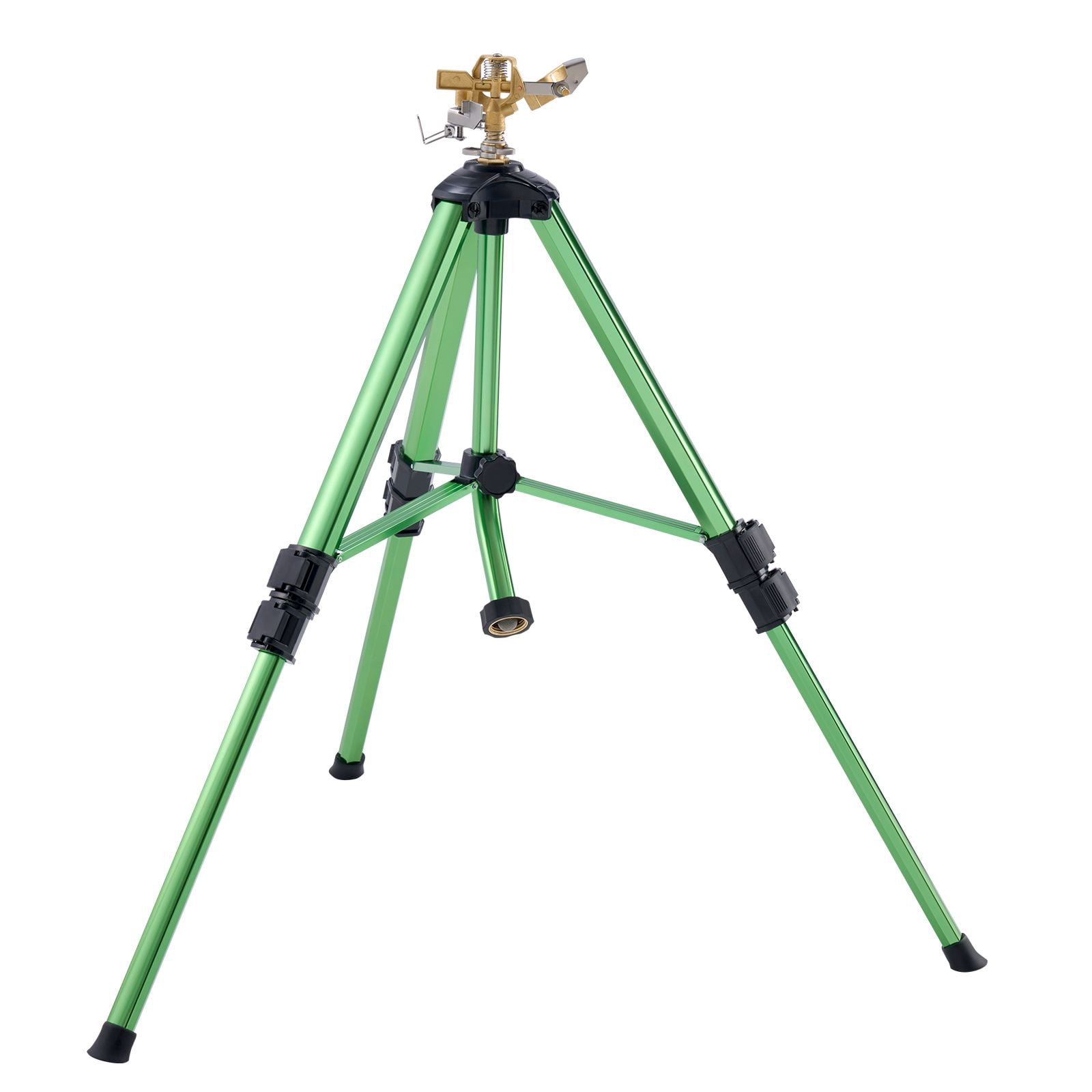 Impact Sprinkler on Tripod Base, Heavy  Brass Head with 3/4" Connector, 360° Coverage Adjustable Height for Yard Garden Lawn Irrigation