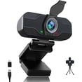 thumbnail image 1 of Full HD 1080P Webcam with Privacy Shutter and Tripod, Pro Streaming Web Camera with Microphone, Widescreen USB Computer Camera for Laptop Desktop, 1 of 8