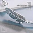 thumbnail image 5 of Pulsera de plata de ley 925 para mujer, brazalete con apertura de diseño de hoja, regalo, accesorios de joyería de moda para mujeres y niñas, 5 of 5