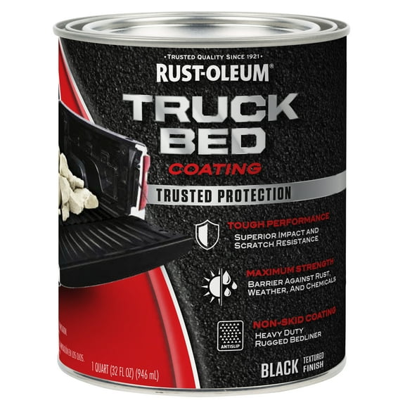 4 Pack, Black, Rust-Oleum Automotive Truck Bed Coating-342668, 1 qt