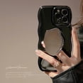 thumbnail image 2 of Luxury Solid Color Wavy With Metal Holder Phone Case For iPhone 15 14 13 12 11 Pro Max 14 Plus Soft Silicone Shockproof Cover, 2 of 5