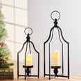 thumbnail image 4 of Glitzhome  Farmhouse Rustic Metal Lantern Beige-S+L, 4 of 5