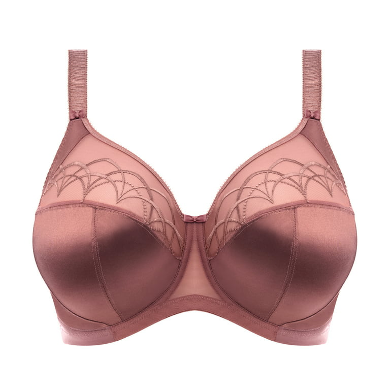 Elomi Cate Embroidered Full Cup Banded Underwire Bra (4030),38GG,Rosewood