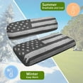 thumbnail image 6 of Pzuqiu American Flag Golf Cart Front Seat Covers Gray Golf Cart Seat Towel Blanket Fit for EZGO Club Car and More 2 Person Seats Golf Carts Stretchable Comfortable Easy Install and Clean, 6 of 7
