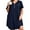 A1-Navy Blue, variant on Women's V Neck Sleep Shirt Dress – Short Sleeve Lightweight Nightgown with Pocket, Soft Pajama Sleepwear for Lounge & Nightwear, US Size 4X in Black