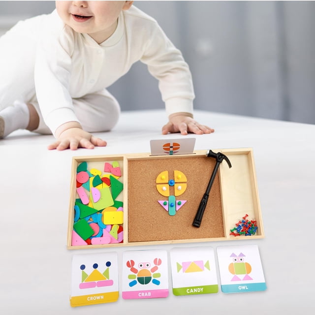 Bloques para golpear Montessori, juguete para golpear, habilidades motoras finas, formas, rompecabezas, borde liso para niños y niñas de más de 3 años Baoblaze golpeando bloques