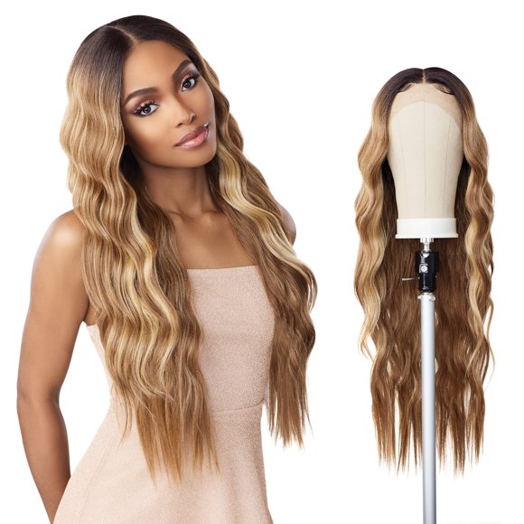 Sensationnel Butta Lace Front Wigs - Butta unit 29 extra wide 5 inch deep part synthetic wig preplucked hairline HD lace with Babyhair - Butta unit 29 (FLAMBOYAGEBLONDE)