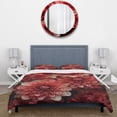 thumbnail image 3 of Designart "Red Crimson Chrysanthemum Beauty" Chrysanthemums Bedding Covert Set - Floral Red Traditional Bed Set With 2 Shams, 3 of 6