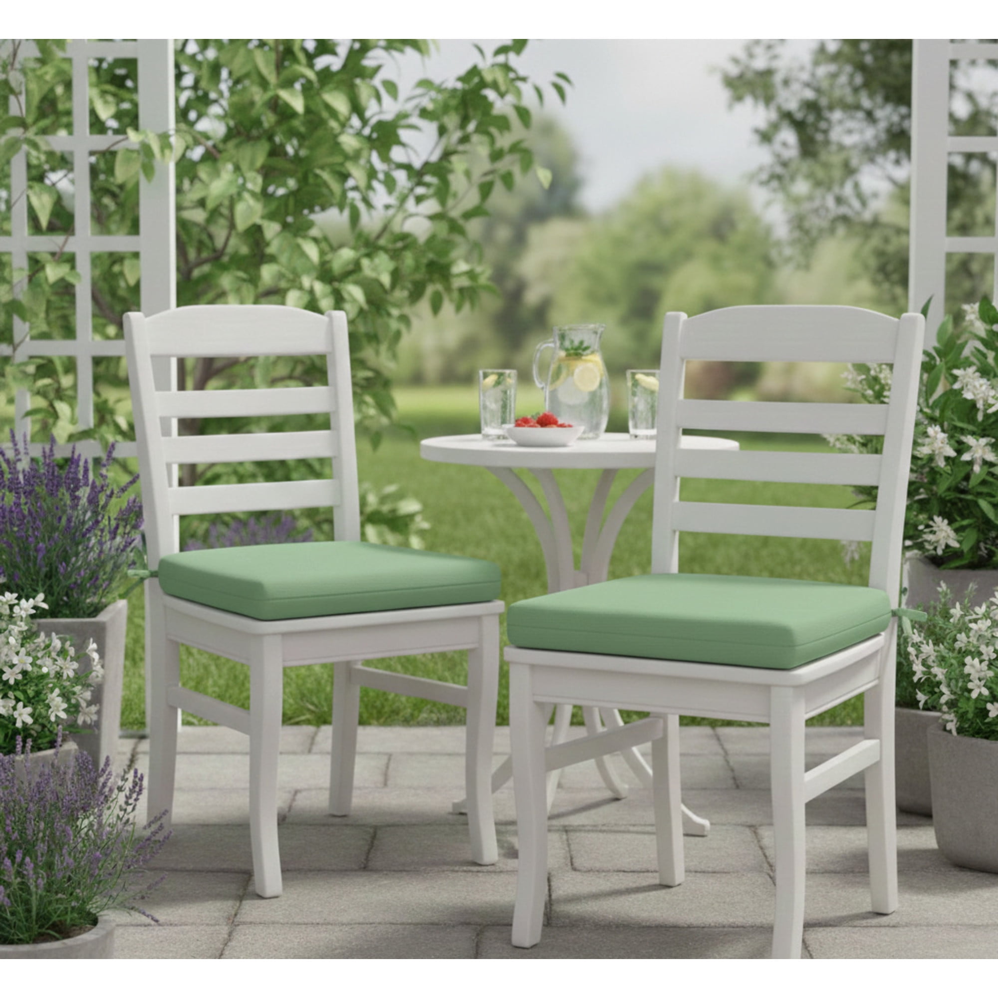 Outdoor Solid 2-pk Bistro Cushions 17 x 17 in Sage