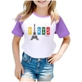 thumbnail image 1 of Boys Girls Summer Tops Tees Fashion Games Printed Raglan Short Sleeved Loose Fit T Shirt Daily Spring Shirts For Kid 4-5 T, 1 of 4