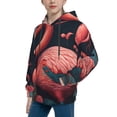 thumbnail image 2 of Lsque Colorful Floral Flamingo Patten Youth Hoodie Sweatshirt Pullover with Kangaroo Pocket Boys and Girls Hoodie Warm Hoodie for Kids-Small, 2 of 6