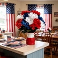 thumbnail image 5 of JeashCHAT Artificial Chrysanthemum Flowers, Patriotic Flowers, 4th of July Fake Silk Flowers for Home Decor Indoor Memorial Day Table Centerpiece, 15.75 Inch, 5 of 6